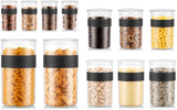 Borcane de depozitare BODUM PRESSO, plastic, negru, 4 x 0,25 l, 3 x 0,6 l, 3 x 1 l, 2 x 2 l Cutii depozitare alimente Naty Shop Negru 4 X 0,25 L, 3 X 0,6 L, 3 X 1,0 L, 2 X 2,0 L