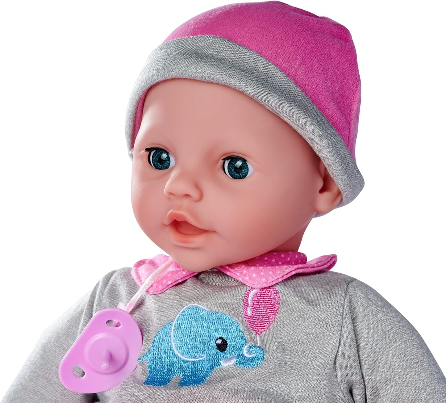 Simba 105140066 - Laura Interactiv, păpușă cu corp moale cu ochi adormiți, bolborosește când se mișcă, bea din biberon și doarme, 40cm, păpușă de la 2 ani Papusi Naty Shop