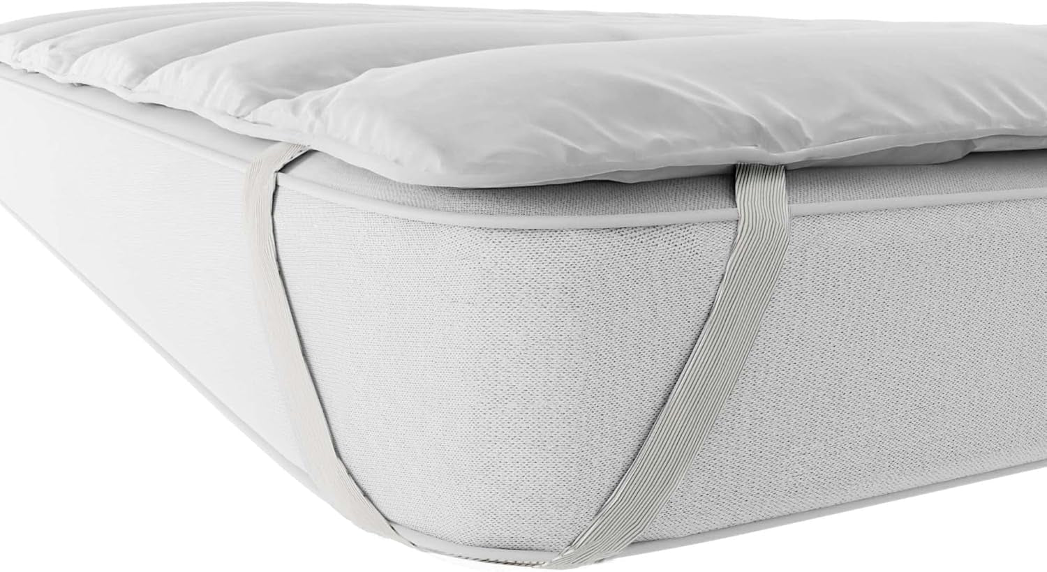 Lenjerie de pat italiană Elegant matlasat Topper, alb, dublu Plapumi si pilote Naty Shop