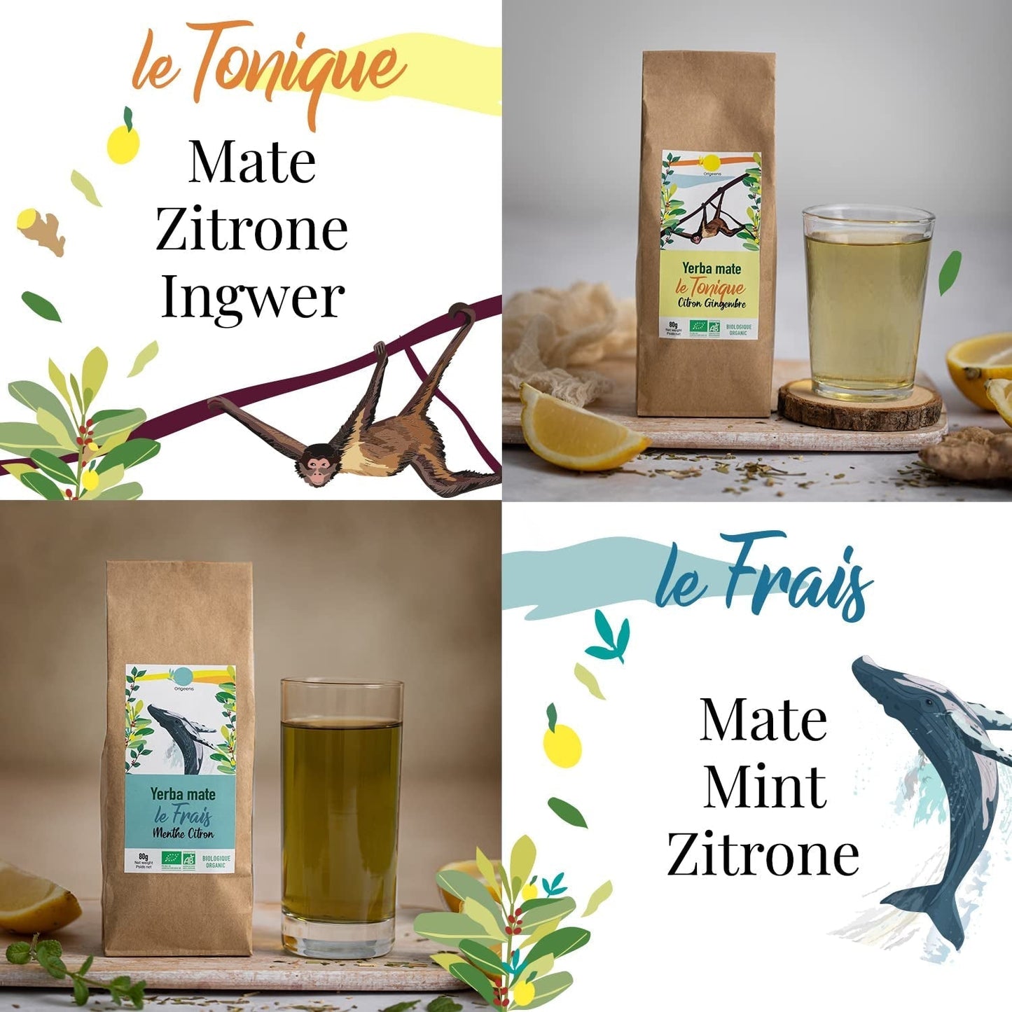 SET CADOU ORIGEENS CEAI MATE BIO X4 I Yerba Mate Bio 4X80G I Set ceai Yerba Mate, idee cadou