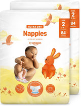 Scutece Ultra Dry de la Amazon, mărimea 1 (2-5 kg) - Cutie lunară, alb, 96 bucăți (2 pachete a câte 48) (anterior sub marca Mama Bear, produs identic)