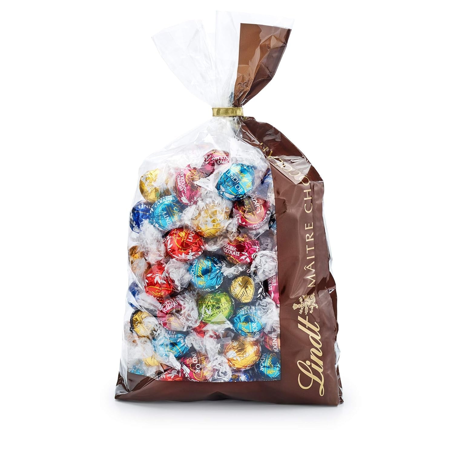 Mix de ciocolată LINDOR | 1371 g | Aprox. 109 bile: Mix clasic pentru bile de ciocolată cu lapte și LINDOR | Aprox. 80 de bile de ciocolată (lapte, albă, neagră 60%, alune) | Pachet vrac, 1 kg