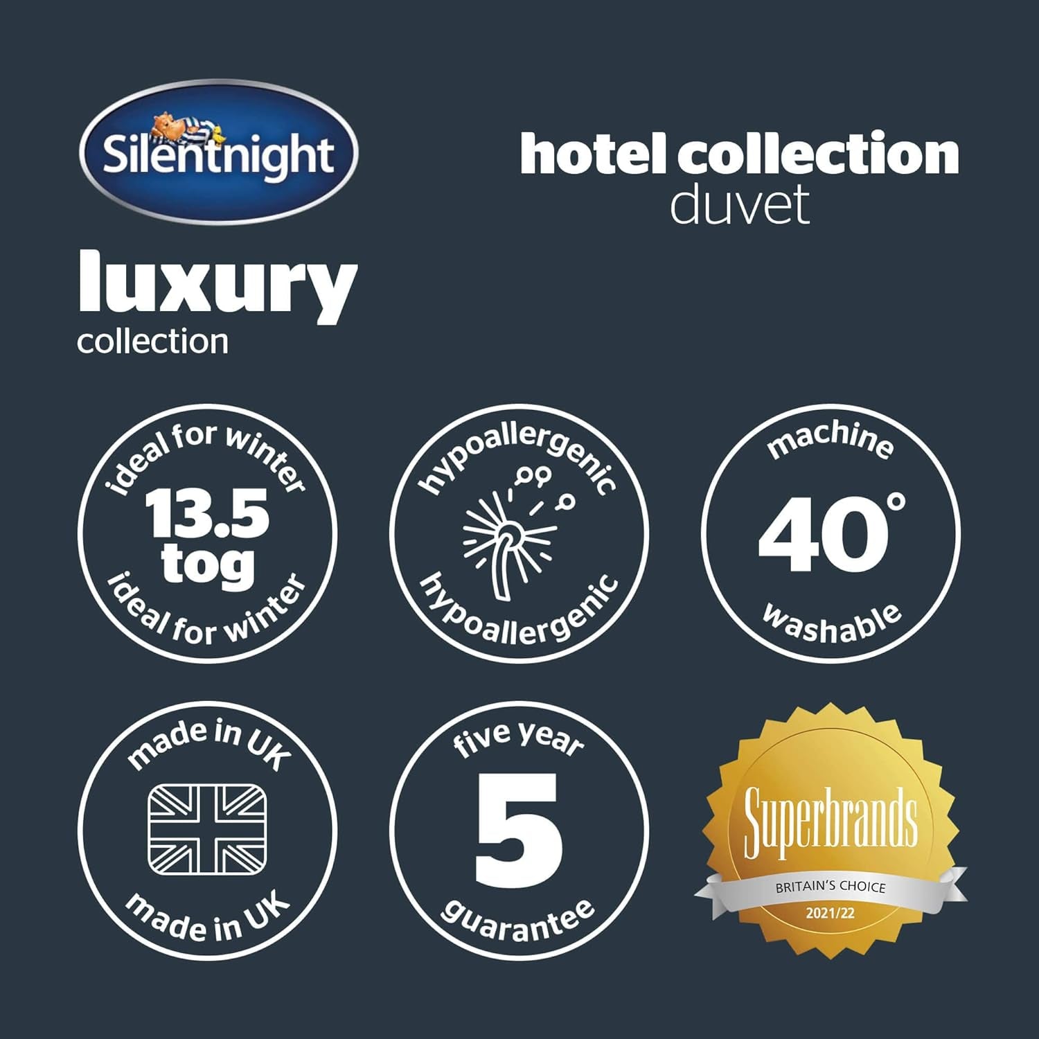 Plapumă Silentnight Duvet Hotel Collection, 13,5 tog, poliester, alb, Super King Plapumi si pilote Naty Shop