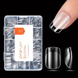 Modelones Tips Unghii 216 Piese - Set Tips Unghii Acoperire Completă, Set Tips Gel Moale, Tips Unghii Rășină PMMA Pre-Lustruire, Unghii Artificiale pentru Lipire pe Nail Art DIY, Migdale Scurte XS