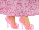 Mattel DISNEY Prințesa Aurora - păpușă cu ținută tipică, pantofi detașabili și diademă, top strălucitor și fustă detașabilă cu model, păr lung de coafat, HLW09 Papusi Naty Shop