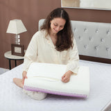 Pernă HOMCOM din spumă cu memorie, pernă pentru susținerea gâtului cu husă detașabilă, 2 înălțimi, ergonomică, pernă pentru gât responsivă 2S pentru diferite poziții de dormit, 60 x 40 cm, alb crem