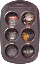 Pyrex BANDEJA 6 MAGDALENAS ASIMETRIA PX Muffinförmchen, Metall, Bunt, 6 Magdalena Matrite si tavi pentru copt Naty Shop