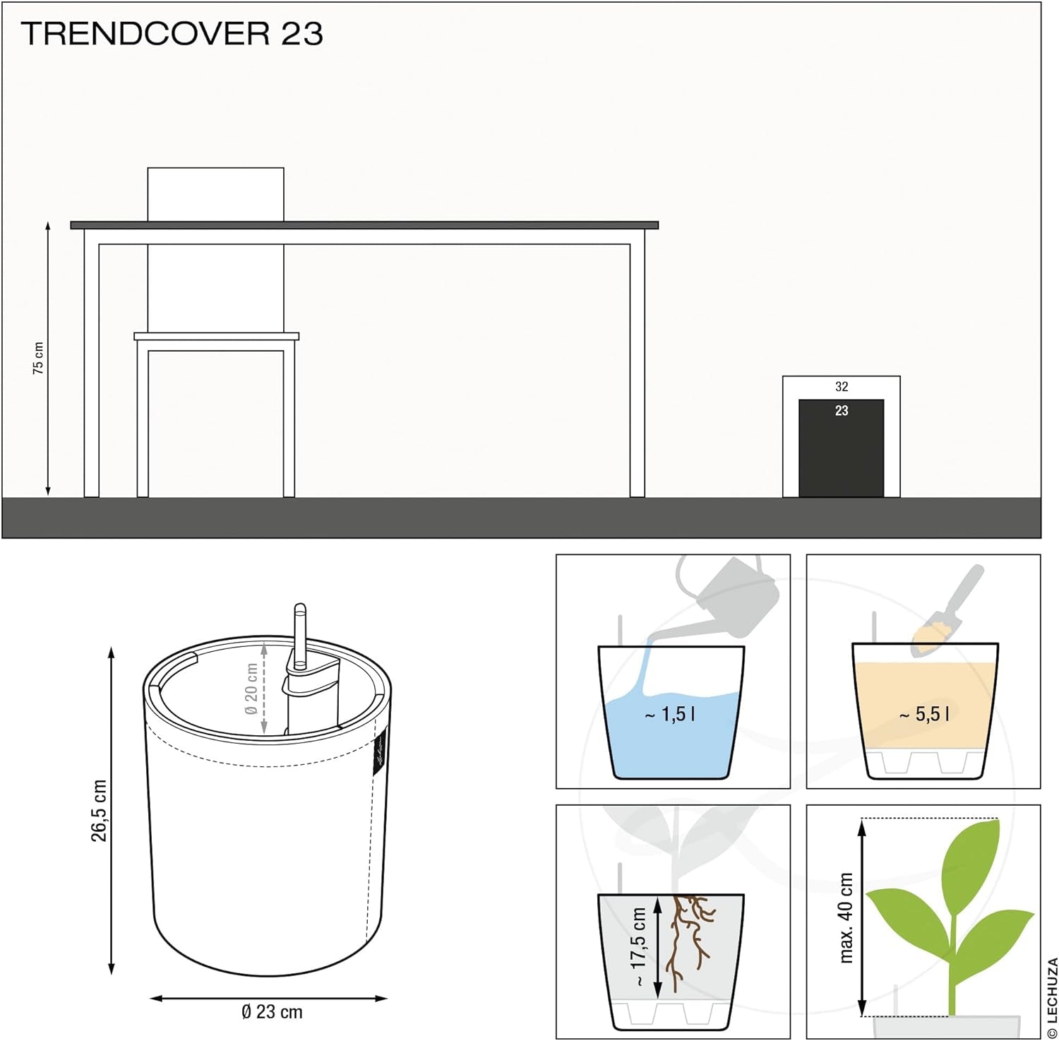 LECHUZA TRENDCOVER 23 Plută închisă naturală 14181