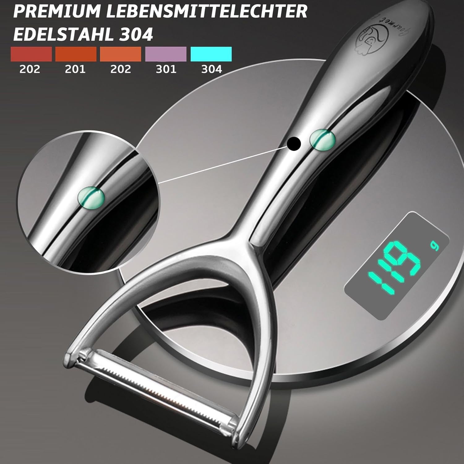 Premium Peeler din oțel inoxidabil pentru fructe și legume Peeler Naty Shop