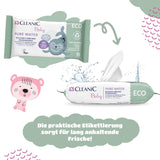 Șervețele umede Cleanic Baby Eco Pure Water – (1 x 50 buc.) Șervețele umede pentru copii și sugari – fără parfum, se pot arunca la toaletă, piele sensibilă – 50 buc.