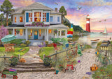 Schmidt Spiele Casa de pe plajă, puzzle jigsaw 1.000 piese Puzzle Naty Shop