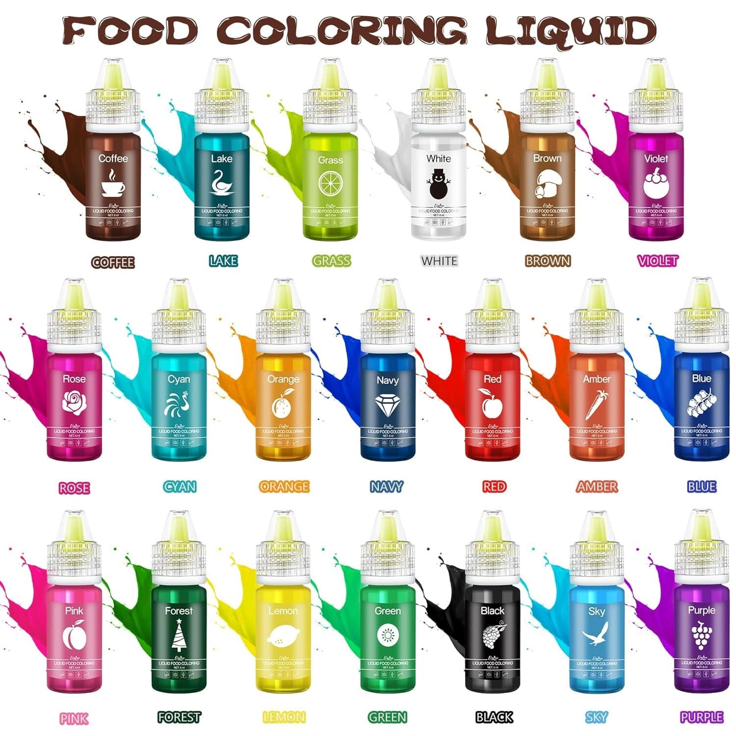 Coloranti alimentari lichizi, concentrati, pentru prajituri Naty Shop