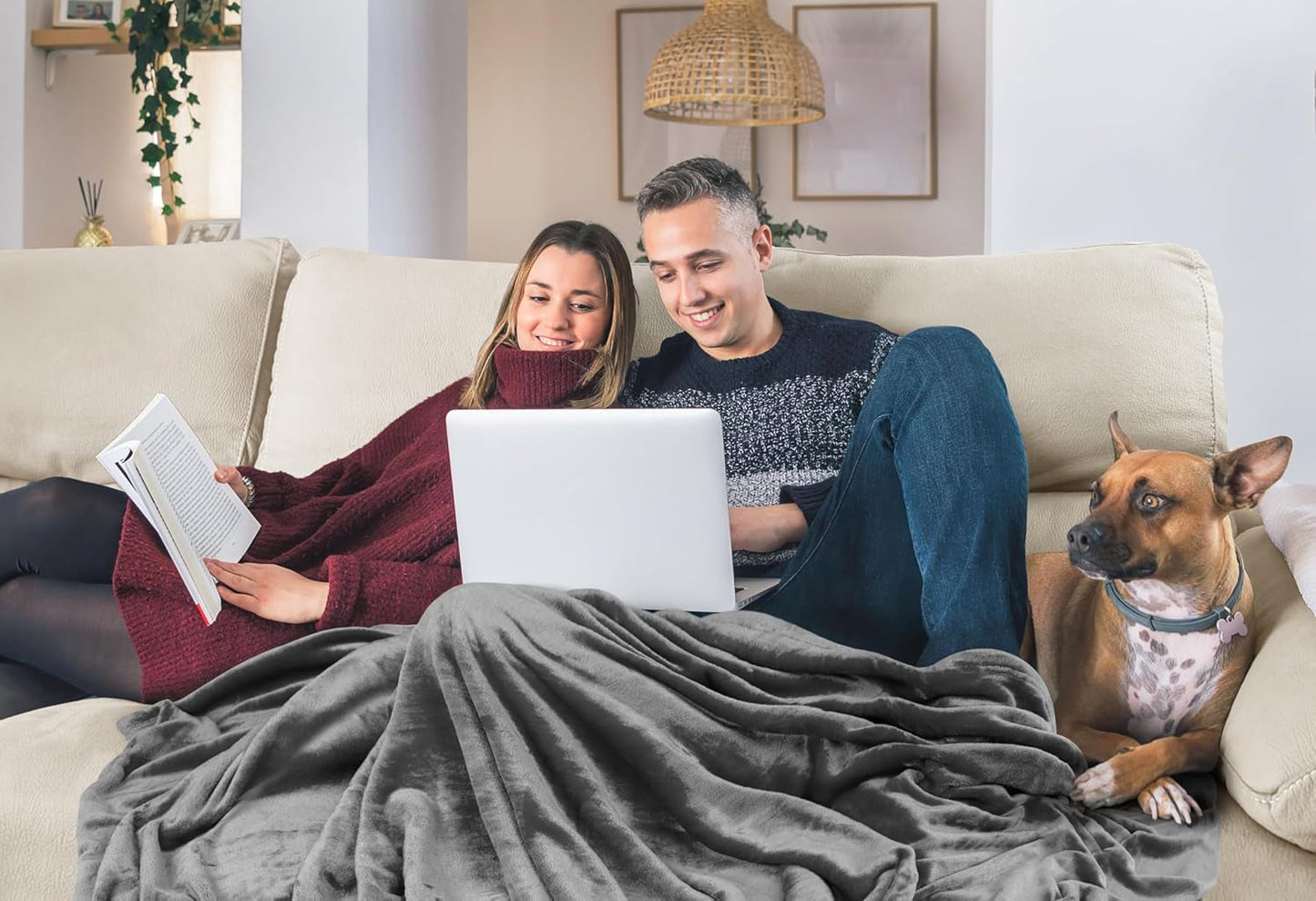 Utopia Bedding Pătură confortabilă din fleece [228X228 Cm, gri] Pătură moale, ușoară, caldă și pufoasă Pătură confortabilă și respirabilă pentru pat canapea canapea Paturi si Cuverturi Besuche den Utopia Bedding-Store