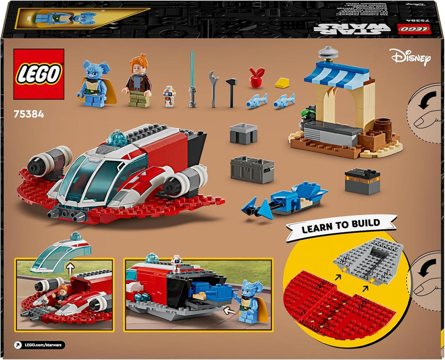 LEGO Star Wars: Aventurile tinerilor Jedi Crimson Firehawk, Set de pornire pentru copii cu navă spațială construibilă, bicicletă Speeder și 3 figuri, cadou pentru băieți și fete de la 4 ani 75384 Seturi de constructie Besuche den LEGO-Store