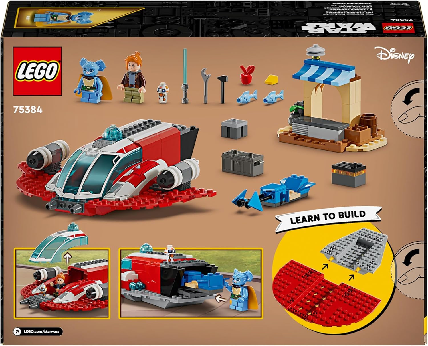 LEGO Star Wars: Aventurile tinerilor Jedi Crimson Firehawk, Set de pornire pentru copii cu navă spațială construibilă, bicicletă Speeder și 3 figuri, cadou pentru băieți și fete de la 4 ani 75384 Seturi de constructie Besuche den LEGO-Store