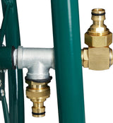 Cărucior furtun Relaxdays, până la 60 m, 4 anvelope din cauciuc solid, cuplaj clic, rolă metalică pentru furtun, distribuitor furtun, verde