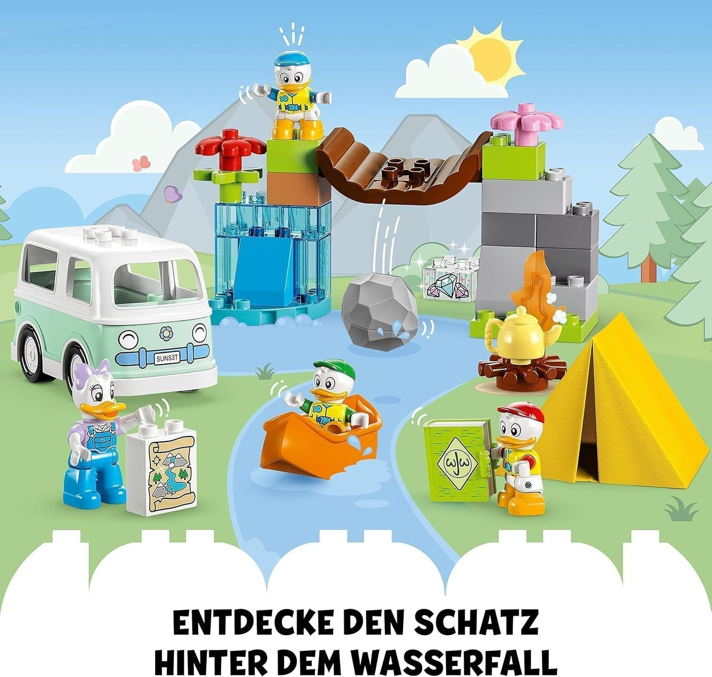 LEGO 10997 DUPLO Disney Mickey and Friends Camping Adventure Set With Campervan, Canoe And Daisy Duck Figure, Building Toy Gift For Toddlers 2+ Years, Girls And Boys Seturi de constructie Besuche den LEGO-Store