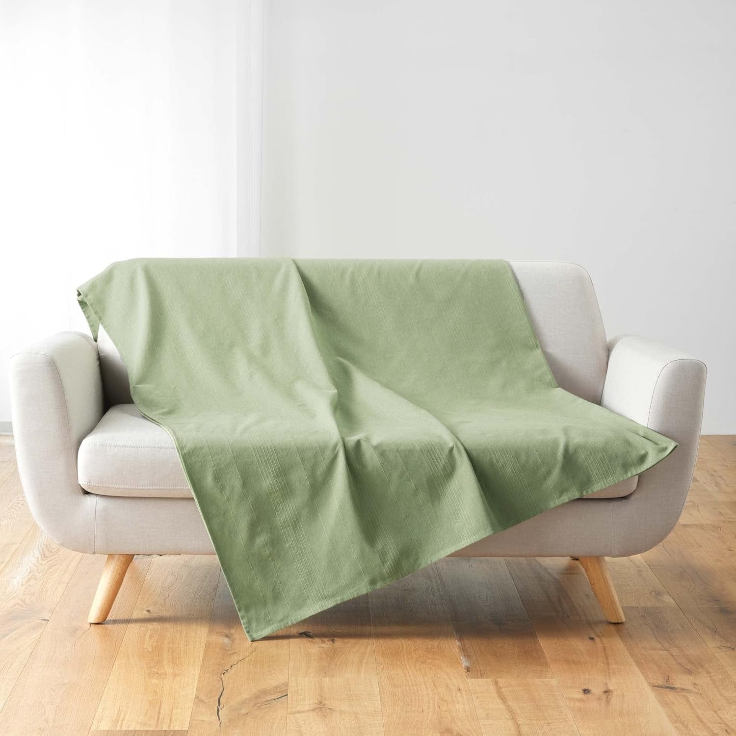 Douceur D'Intérieur, Pătură (220 X 240 Cm) Lucile Curry, Polycotton, Unicolor Paturi si Cuverturi Douceur d'IntÃ©rieur Sage 220 X 240 Cm