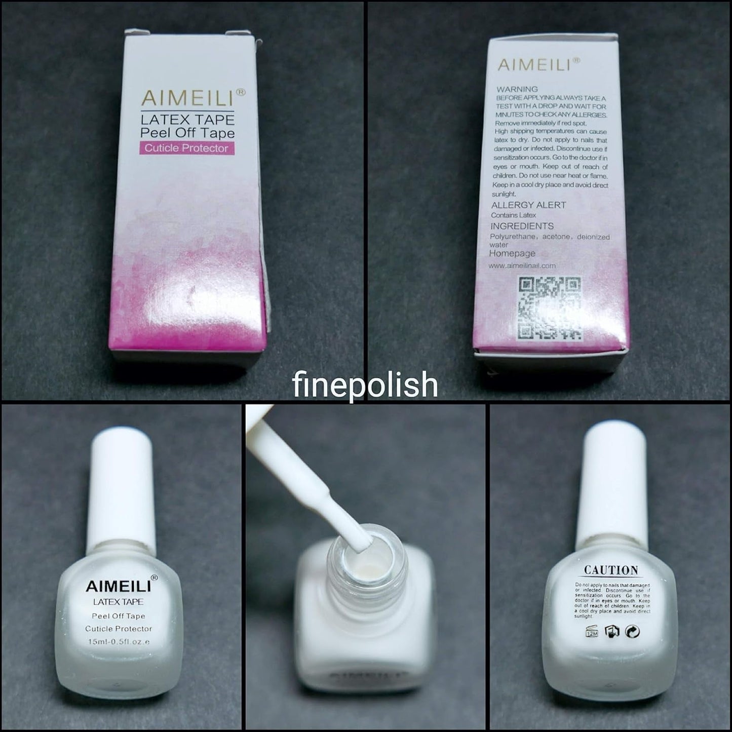 AIMEILI Latex Peel off Tape Nagellack Korrektor Hautschutz Fingerschutz Für Nail Art Palisade Geruchlos Weiß 15Ml