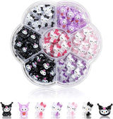 Talisoane 3D pentru unghii cu pisici, sclipici pentru unghii, paiete, talisoane pentru unghii din rășină, pietre prețioase pentru unghii, diamante pentru nail art, inclusiv stick de ceară pentru unghii cu strasuri (pisică colorată)