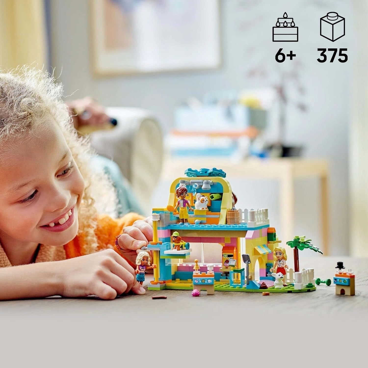 Magazin de accesorii pentru animale LEGO Friends, set de joacă pentru jocuri de rol, jucărie educativă pentru fete de la 6 ani, 3 minifigurine și 3 figuri de animale, pisică, câine și iepuraș, idee de cadou pentru copii 42650 Seturi de constructie Besuche den LEGO-Store