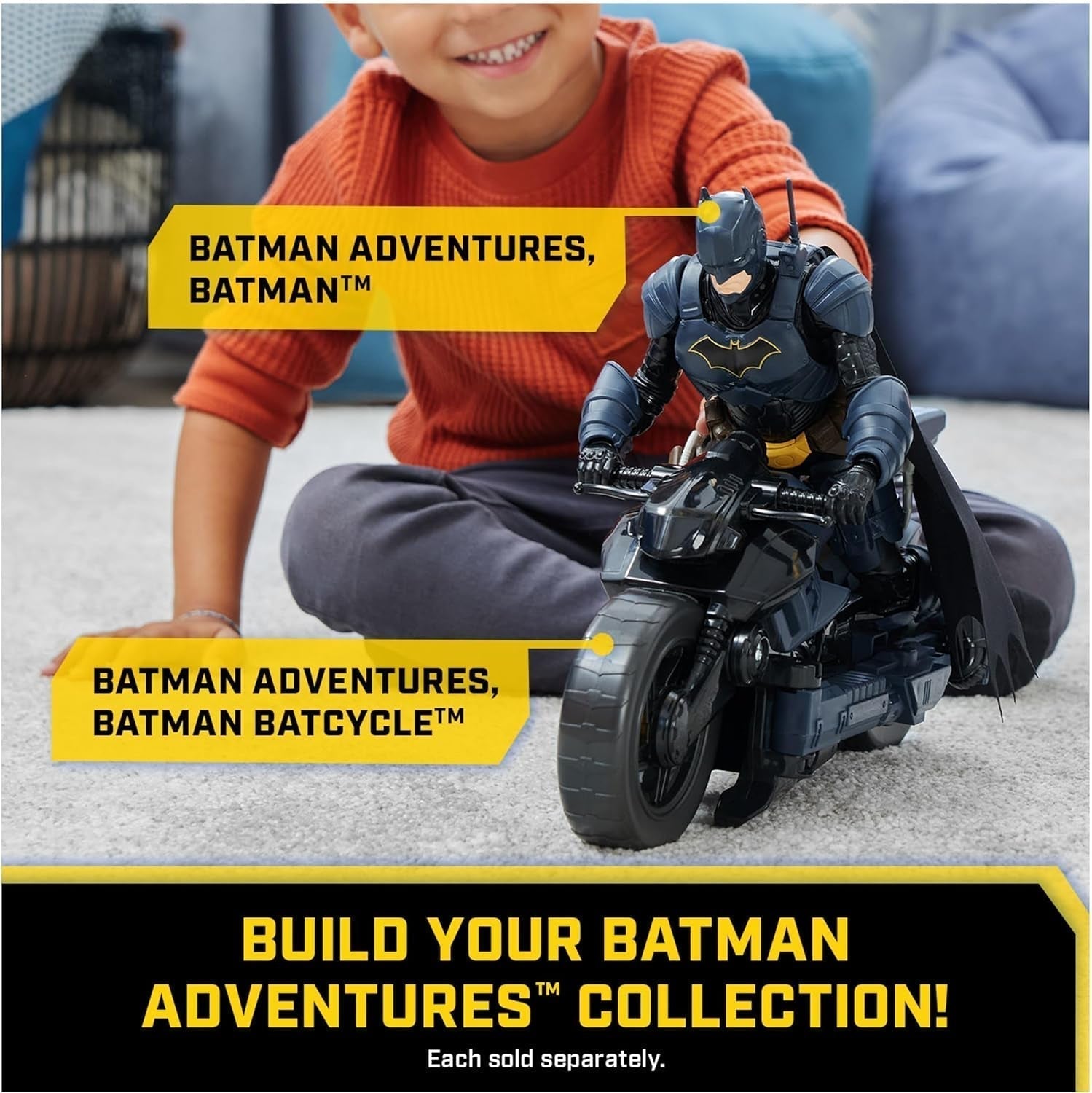 DC Batman Adventures Action Figure, 30 Cm - Cu 16 elemente de echipament și complet mobil pentru aventuri captivante și cascadorii pline de acțiune, jucărie pentru copii de la 3 ani în sus Action figures Naty Shop