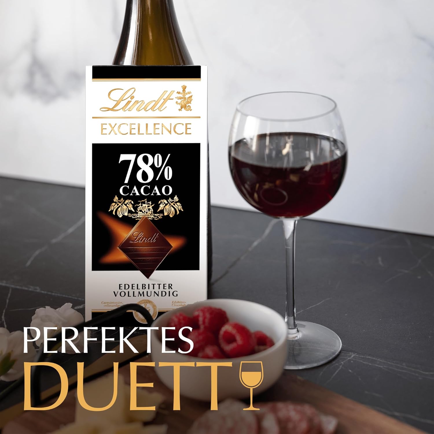 Lindt Excellence 78 La Suta Cacao Baton - Intensitate Cacao Persistenta Baton Vegan 100g Cadou Ideal