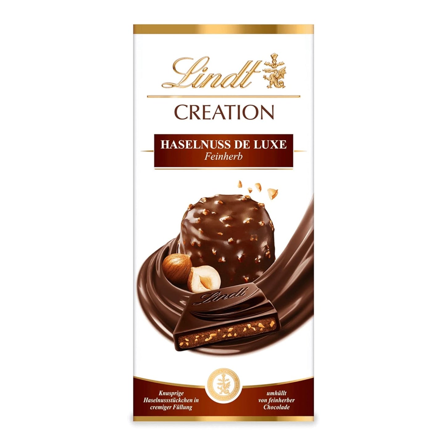 Lindt Creation Hazelnut De Luxe Tableta - Ciocolata Neagra Cu Alune Crocante Intr-o Umplutura Cremoasa