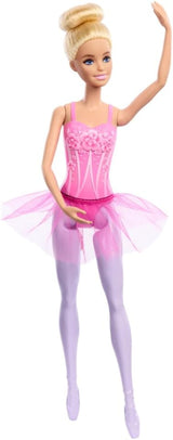 Păpușa Barbie Balerina, păpușă blondă la modă în tutu liliac detașabil, cu brațe de balet și pantofi cu vârfuri, HRG34