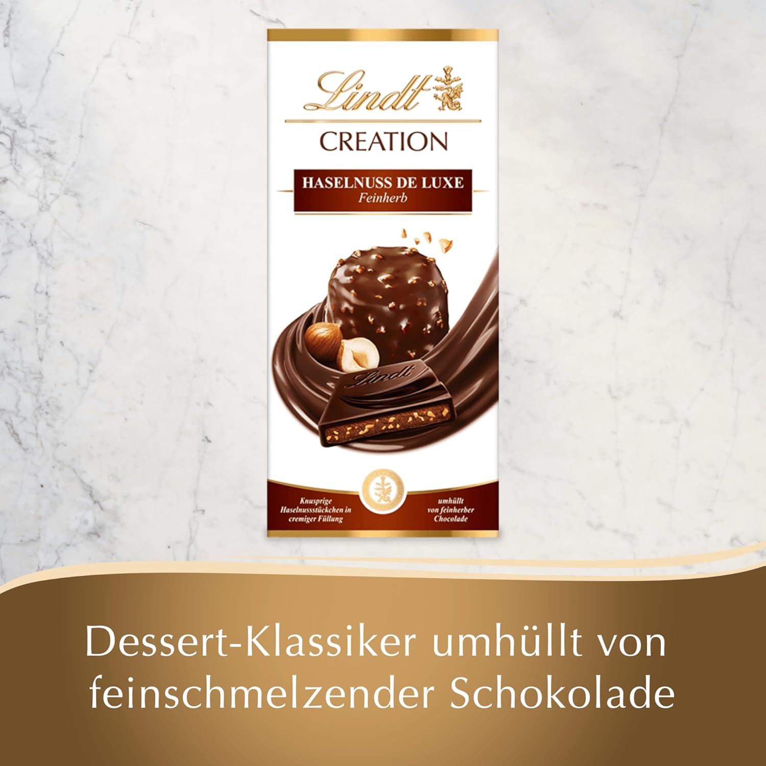 Lindt Creation Hazelnut De Luxe Tableta - Ciocolata Neagra Cu Alune Crocante Intr-o Umplutura Cremoasa