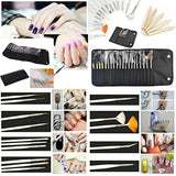 ® 20 X Pensule profesionale pentru unghii, gel, pensule pentru pictură, pensule pentru artist, trusă de pensule pentru unghii franceze, set de instrumente cu vârfuri punctate, pentru design unghii, pictură, model cu puncte etc., cu geantă
