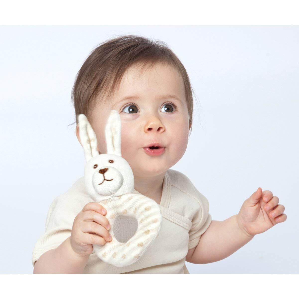 GRÜNSPECHT țesătură organică din bumbac organic 100%, jucărie pentru copii, cuddly moale, cadou naștere, botez, duș pentru copii, GOTS, bej (619-00) Jucarii Bebe Naty Shop