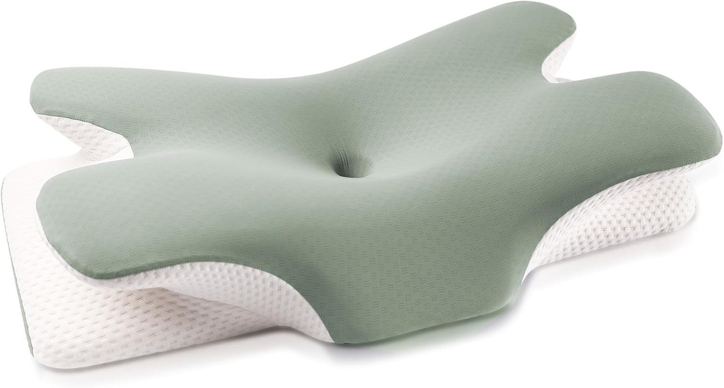 Pernă din spumă de memorie MULISOFT, Pernă confortabilă pentru cap, Pernă de susținere a gâtului, Pernă ergonomică pentru somn lateral (gri) Perne ortopedice cervicale Naty Shop Salutări