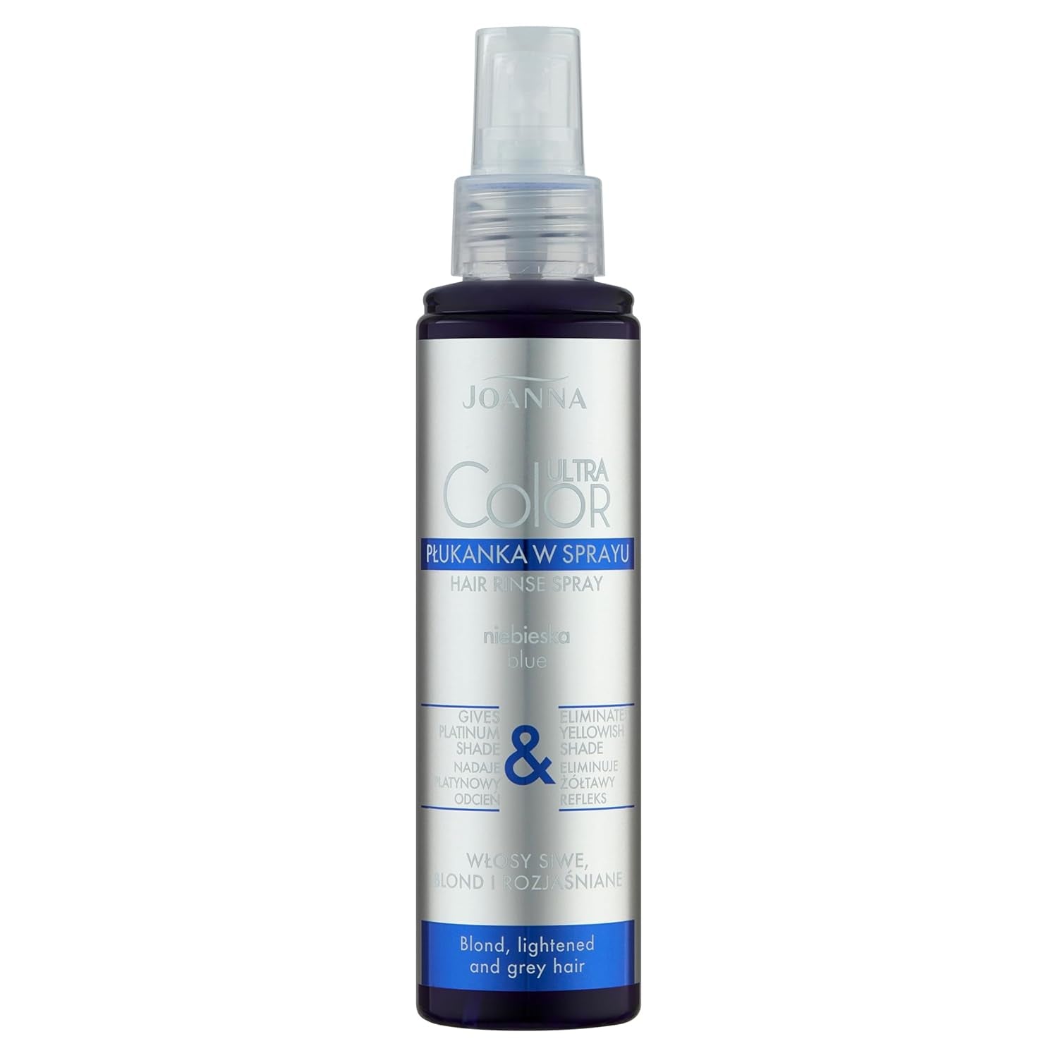 Joanna Ultra Color - Balsam de culoare roz pentru păr blond și deschis - Roz pastel - Strălucire naturală - Elimină nuanța galbenă din părul gri-blond - Efect temporar - 150 ml Vopsea pentru par Naty Shop Spray blond în nuanță de platină 150 Ml (1 pachet)
