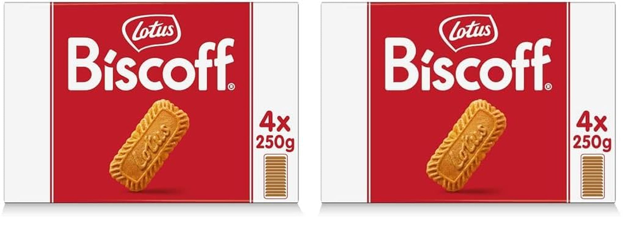 Lotus Biscoff | Biscuite Caramelizate Originale | Gust Crocant Unic | Vegane | Fără Arome sau Coloranți Adăugați | 4 x 250g | 1kg (Pachet de 2)