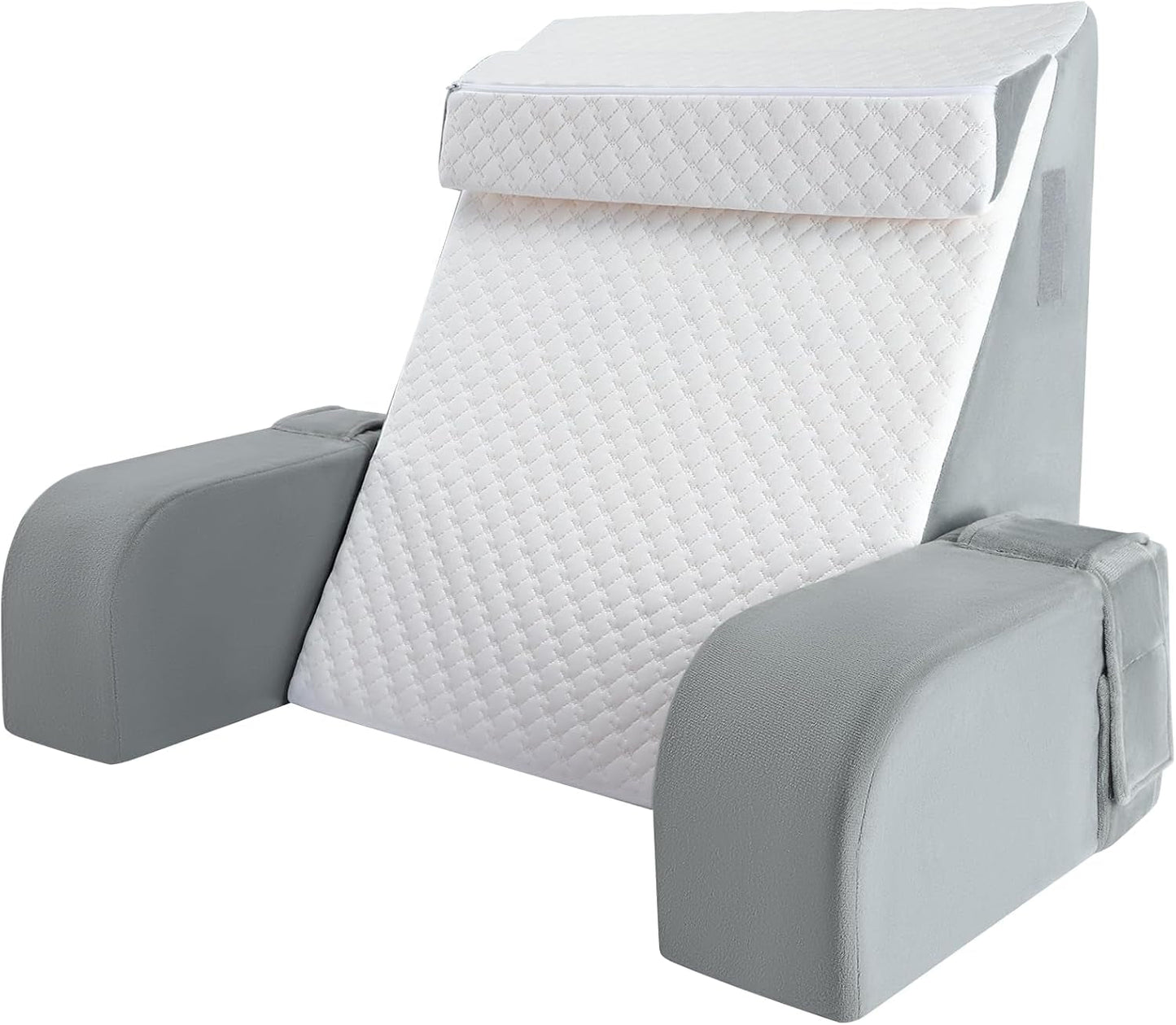 Pernă mare de citit cu bară de mâner, spumă de înaltă densitate, pernă ergonomică pentru spate, cotiere, suport pentru gât și tetieră, pernă de șezut cu reflux pentru dormit, joacă, vizionarea la televizor, pentru pat și canapea