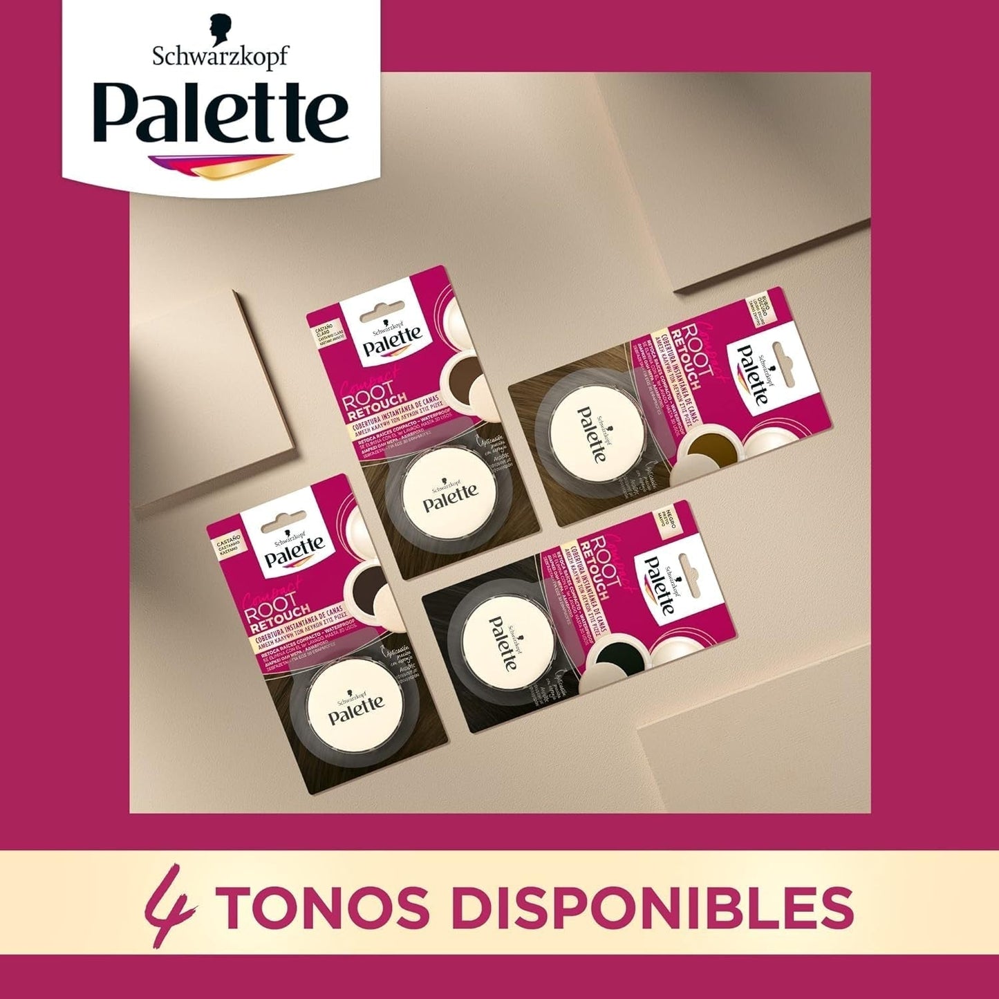 Palette Compact Root Retouch Retouch Root Powder, compact, maro castaniu, 1 buc Vopsea pentru par Naty Shop