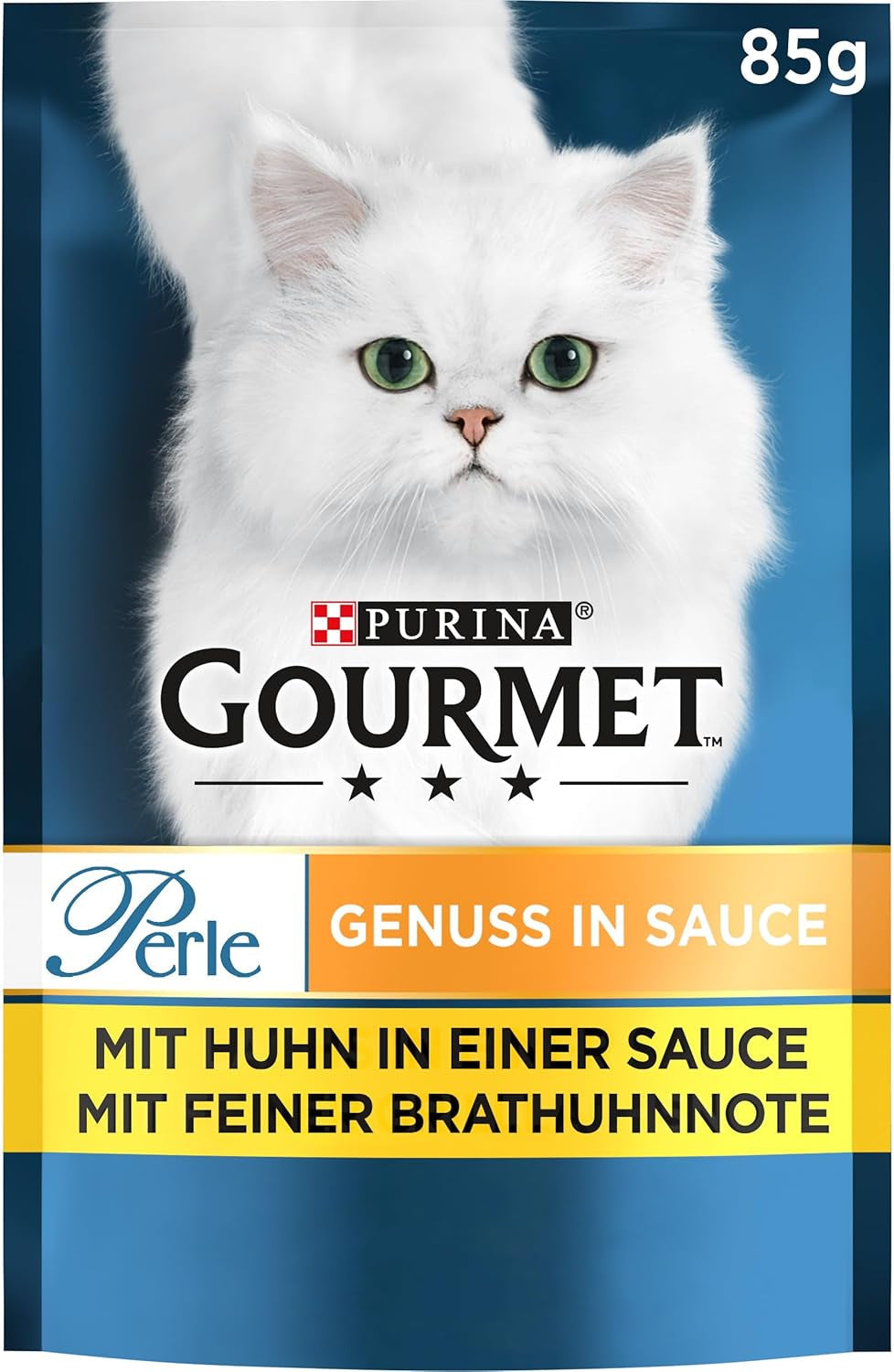 Hrană umedă pentru pisici Gourmet Perle Delight în sos cu pui, pachet de 26 (26 x 85g)