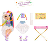 Trupa rock Rainbow High Junior High - Amaya, culorile curcubeului - păpușă la modă de 23 cm cu tastatură, personalizabilă cu autocolante, articulabilă, jucărie drăguță pentru copii cu vârsta de 4 ani și peste