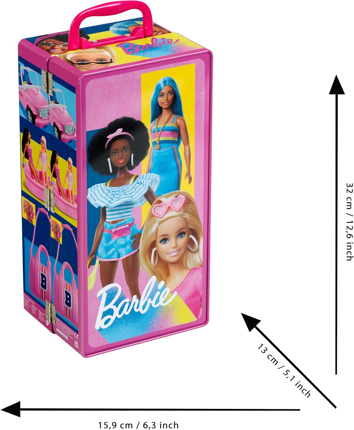 Theo Klein 5801 Barbie Dulap cu șine de haine și compartimente, jucărie pentru copii cu vârsta de 3 ani și peste, include accesorii, multicolor