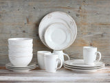 CreaTable, 23601, seria Romantic Vintage, set de veselă cu 16 piese pentru 4 persoane, serviciu combinat din gresie, potrivit pentru mașina de spălat vase și cuptorul cu microunde, producție de calitate