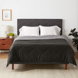 Amazon Basics cuvertură din microfibră, poate fi utilizată pe ambele părți, 220 X 240 Cm, gri / negru Plapumi si pilote Naty Shop Gri/negru 220X240 Cm