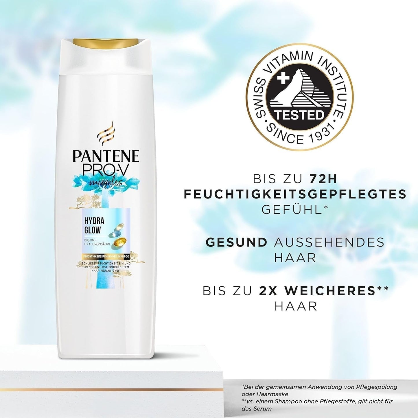 Șampon hidratant Pantene Pro-V Hydra Glow cu biotină, pentru păr uscat, deteriorat Duș și baie Pantene