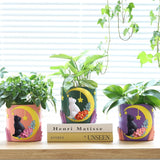 Ghivece drăguțe GUGUGO cu pisică lunară, ghiveci unic cu drenaj, culori curcubeu, ghivece mici pentru plante de apartament, ghiveci distractiv pentru grădină suculente, cadou, decorațiune pentru casă (C)