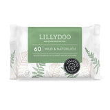 Șervețele umede LILLYDOO verzi, 600 bucăți (10 x 60), șervețel 100% fără plastic, rezistent la rupere - fără parfum, delicate și naturale, curățare delicată pentru pielea sensibilă, testate dermatologic