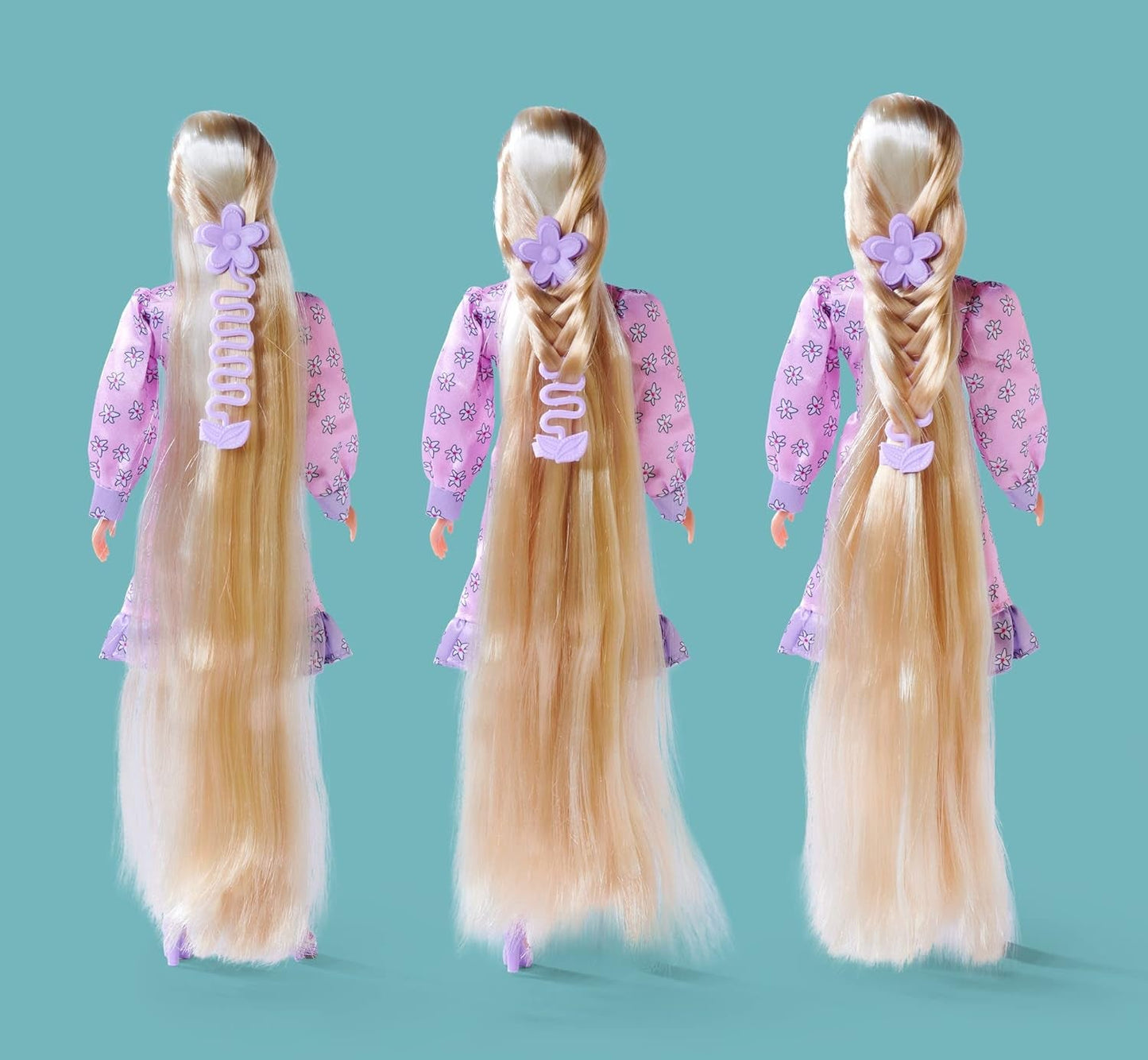 Simba 105733640 - Steffi Love Flower Hair, păpușă cu păr extra lung, include 6 agrafe, accesoriu pentru împletituri și pieptene, 29 cm, vârste 3+