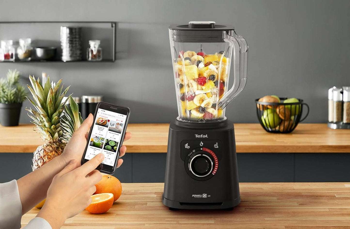Tefal Perfectmix+ Standmixer, 3 Automatische Programme, Powelix-Klingentechnologie, Air Cooling System, 2 L Kapazität, Tritan-Behälter, Inkl. Spatel, Schwarz, BL88A831 Bucatarie Naty Shop