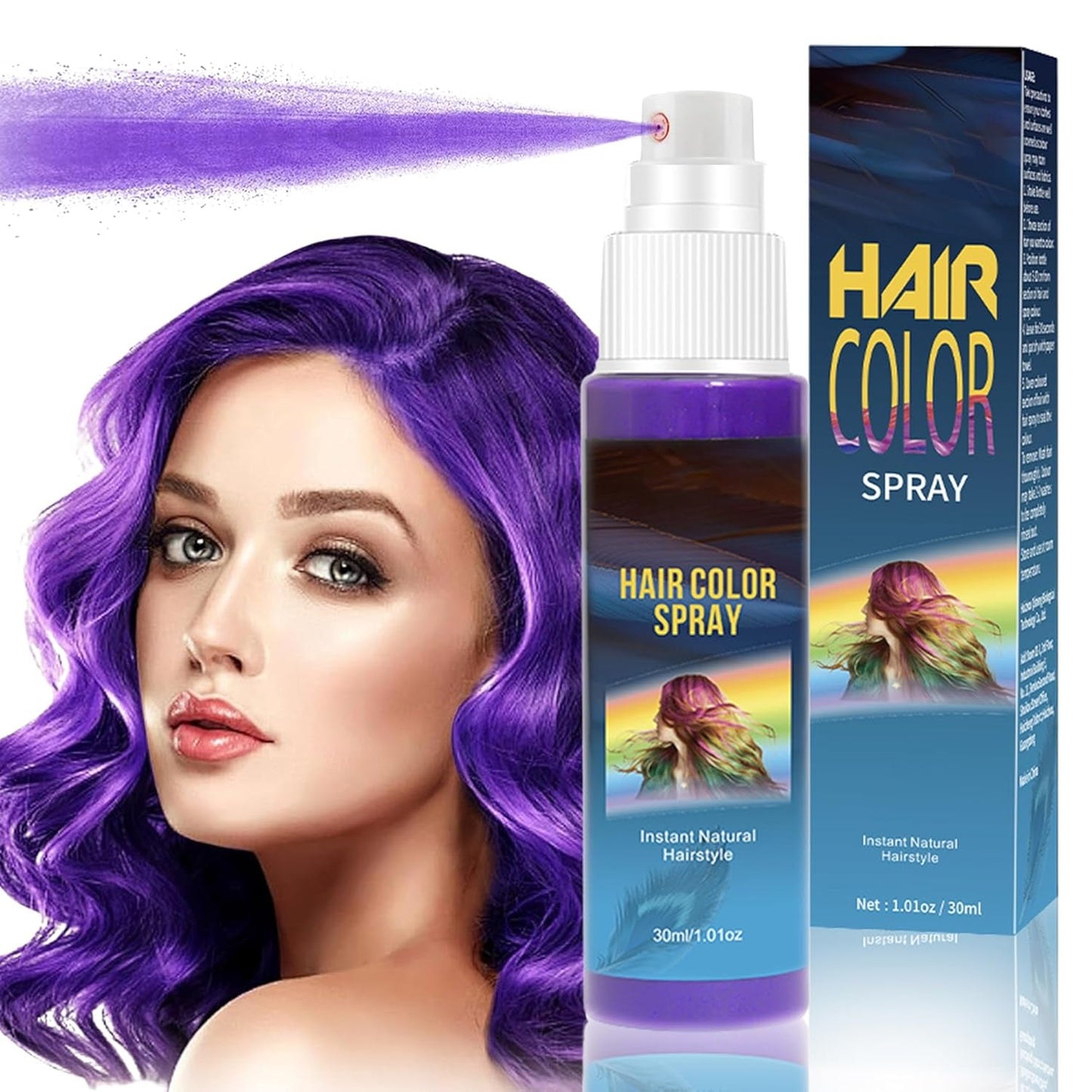 Hairspray Colour - 30ml Spray temporar de culoare pentru păr verde, vopsea de păr naturală Spray temporar de culoare pentru păr, vopsea de păr lavabilă pentru păr pentru petrecere Cosplay Halloween (verde) Vopsea pentru par Naty Shop Violet