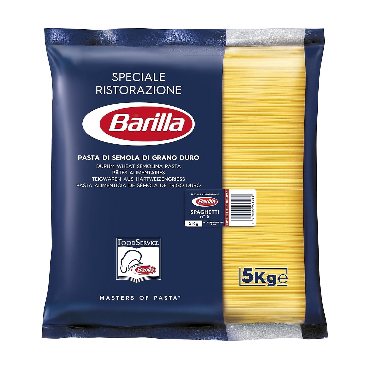 Barilla Pasta Klassische Spaghetti n.5 aus hochwertigem Hartweizen immer al dente, (1 x 500 g), geschmacklos