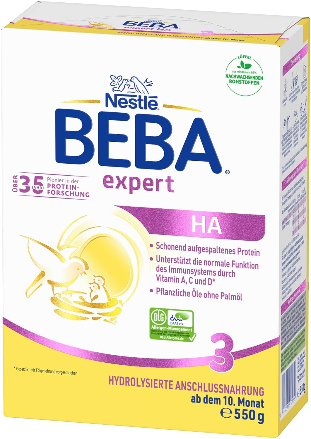 BEBA expert HA 3 Formulă de continuare hidrolizată, de la 10 luni, 1 pachet (1 x 550 g)